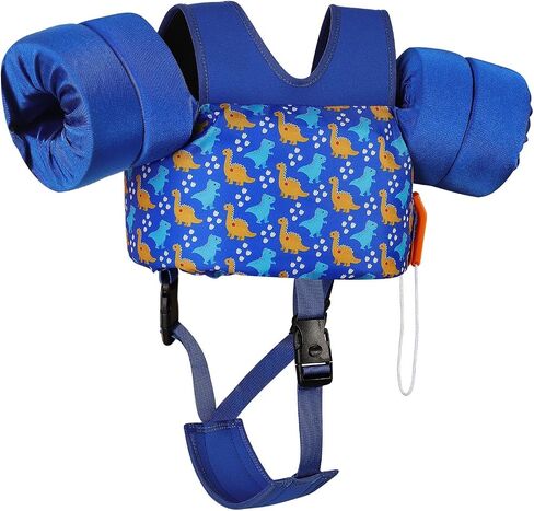 MoKo 13-30lbs/30-70lbs Toddler Floaties Arm Floaties, Toddler Swim Vest Cartoon Swim Arm Band for Kids with Crotch Strap Pool Float Vests Sleeves Shoulder Straps Learn to Swim in Saudi Arabia