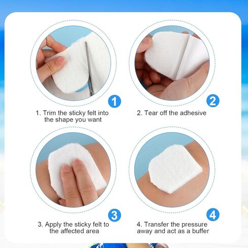 Adhesive Felt Premium Grade, 1/5x6 Inch 2.5 Yard High Water Absorption Self Adhesive Felt Roll Soft White Felt Padding for Wound Cushioning in Kuwait