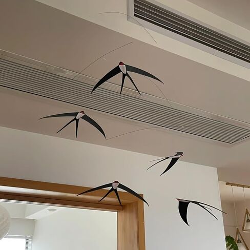 5 قطع من السنونو الطائر - ديكور منزلي يمكنك صنعه يدويًا - ديكور حضانة بوهو، لوحة فنية جدارية للطيور مصنوعة يدويًا لغرفة النوم، وغرفة المعيشة in Kuwait