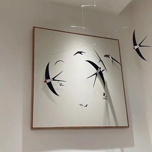 5 قطع من السنونو الطائر - ديكور منزلي يمكنك صنعه يدويًا - ديكور حضانة بوهو، لوحة فنية جدارية للطيور مصنوعة يدويًا لغرفة النوم، وغرفة المعيشة in Kuwait