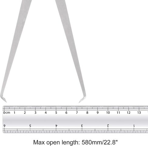 Firm Joint Inside Caliper - [12 Inch] Stainless Metal Firm Friction Joint Measurement Tool for Size Measuring Use, Silver Tone in Saudi Arabia