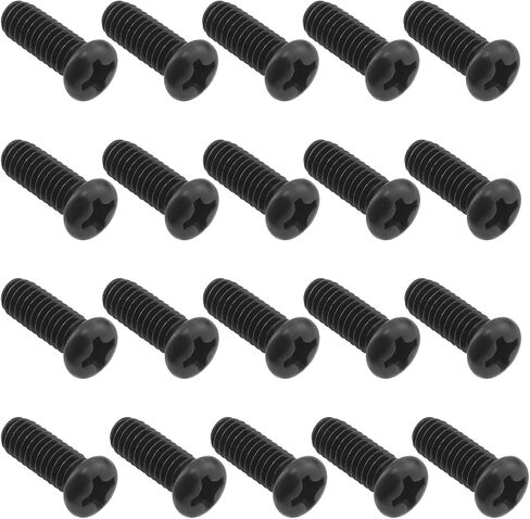 50pcs M4x10mm Round Head Cross Fixing Screws Black Machine Tooth Cross Fixing Screw for Video Doorbells Industrial Equipment Wall Installations, 723-A-BIW in Saudi Arabia