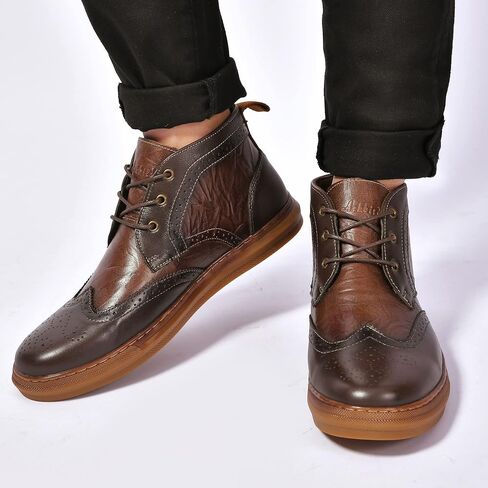 حذاء أكسفورد أنيق للرجال من الجلد Chukka الكاحل حذاء العمل اليومي للرجال in Kuwait