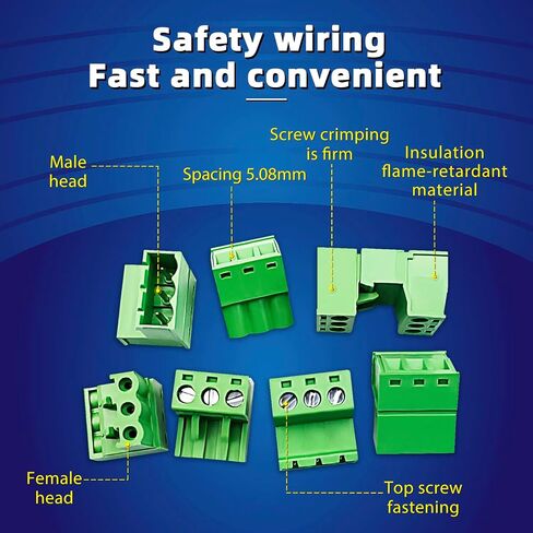 15 Pairs 4 Pin 3.81mm Pitch PCB Mount Screw，15Pcs 4 Pin Phoenix Type Connector PCB Mount Screw Terminal Block Connector with 15Pcs 4 Pin Plug in Kuwait