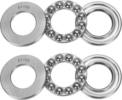 uxcell 4 Set 51102 Thrust Ball Bearings 15mm x 28mm x 9mm Plane Axial Ball Bearing Single Row Roller, Chrome Steel Good Performance (ABEC3) in Saudi Arabia