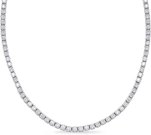 3-20 Carat Round 17 "Graduate Diamond Tennis Riviera Necklace (F-G Color, SI1-SI2 Clarity) Ultra Premium Collection 3 Prong in Saudi Arabia