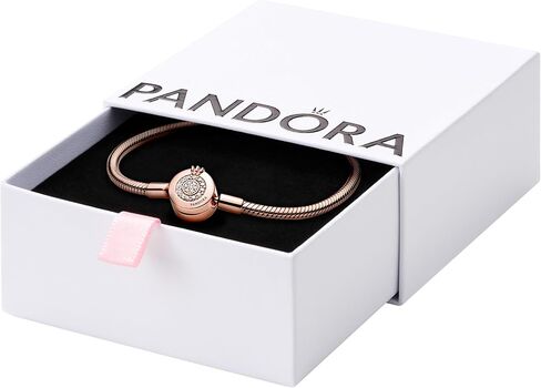 Pandora Moments Sparkling Crown O Pavé Clasp Snake Chain Bracelet - Charm Bracelet for Women - Compatible Moments Charms - Cubic Zirconia - 7.1", With Gift Box in Kuwait
