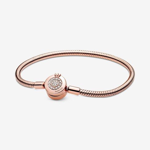 Pandora Moments Sparkling Crown O Pavé Clasp Snake Chain Bracelet - Charm Bracelet for Women - Compatible Moments Charms - Cubic Zirconia - 7.1", With Gift Box in Kuwait