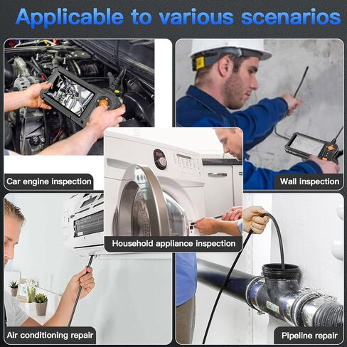 Endoscope Camera with Light - 4.3" LCD Screen Inspection Camera | IP67 Waterproof Borescope with 8 Adjustable LED Lights | HD 1080P Endoscope Camera with 16.5ft Semi-Rigid Cord Gadgets for Men in Kuwait