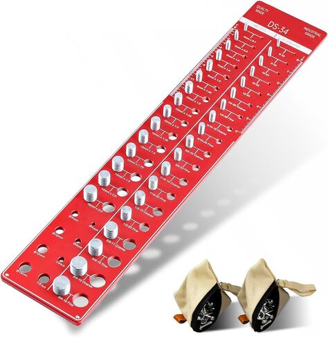 Nut and Bolt Thread Checker，ADAJOEL Bolt Size and Thread Gauge with 19 English and 15 Metric Sizes, 8 Drill Sizes Identibolt Made of Aluminum Alloy,with 2 Small Screw Storage Bags. in Saudi Arabia