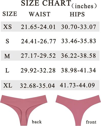 FINETOO Seamless Thongs for Women Sexy No Show Panties Invisible V-waisted Stretch Ladies Underwear 6 Pack (XS-XL) in Saudi Arabia