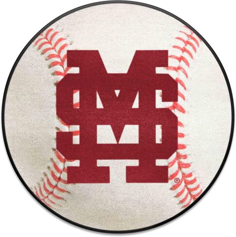 FANMATS 2096 Mississippi State Bulldogs Baseball Shaped Accent Rug - 27in. Diameter in Saudi Arabia