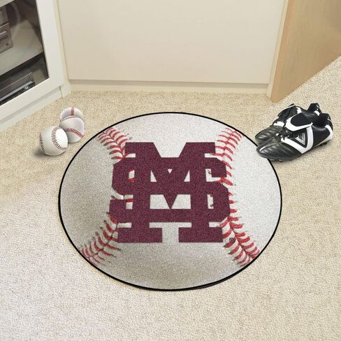 FANMATS 2096 Mississippi State Bulldogs Baseball Shaped Accent Rug - 27in. Diameter in Saudi Arabia