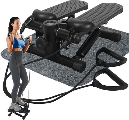 Steppers for Exercise, Mini Stair Under Desk Bike Pedal Exerciser with LCD Monitor & Resistance Bands Carpet in Saudi Arabia