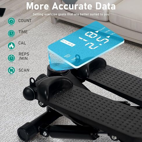Steppers for Exercise, Mini Stair Under Desk Bike Pedal Exerciser with LCD Monitor & Resistance Bands Carpet in Saudi Arabia