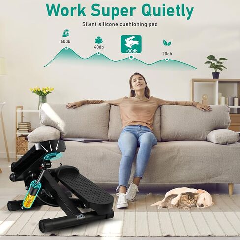 Steppers for Exercise, Mini Stair Under Desk Bike Pedal Exerciser with LCD Monitor & Resistance Bands Carpet in Saudi Arabia
