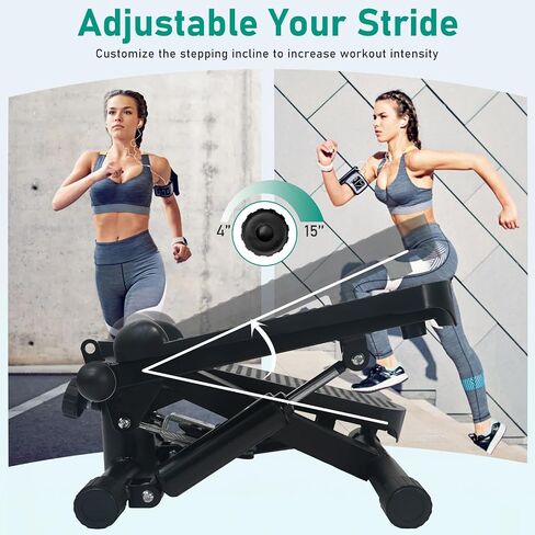 Steppers for Exercise, Mini Stair Under Desk Bike Pedal Exerciser with LCD Monitor & Resistance Bands Carpet in Saudi Arabia