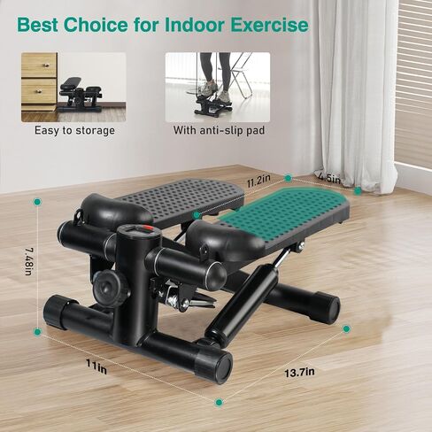Steppers for Exercise, Mini Stair Under Desk Bike Pedal Exerciser with LCD Monitor & Resistance Bands Carpet in Saudi Arabia