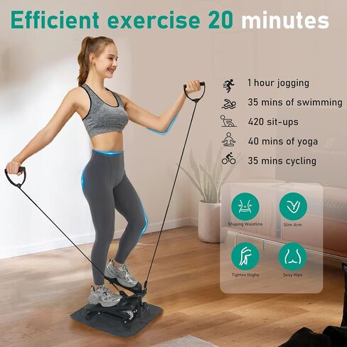 Steppers for Exercise, Mini Stair Under Desk Bike Pedal Exerciser with LCD Monitor & Resistance Bands Carpet in Saudi Arabia