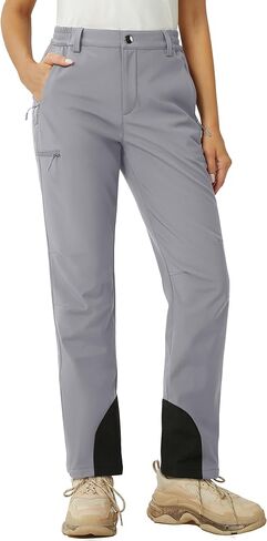 MAGCOMSEN المرأة صوف مبطن الشتاء سراويل للتسلق مقاوم للماء معزول التزلج الثلوج السراويل في الهواء الطلق الصيد سوفتشيل السراويل in Kuwait