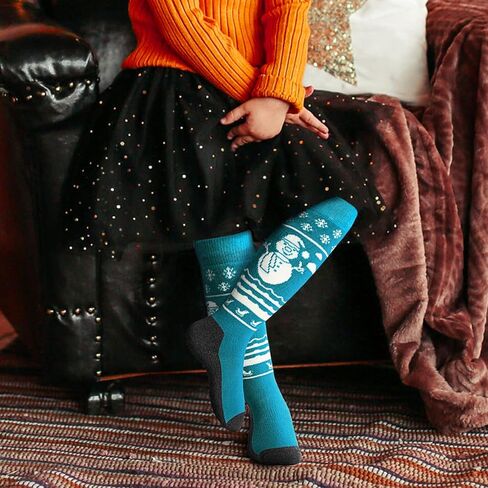 WASOTO Kids Ski Socks (2 Pair/3 Pair) OTC Thermal Thick Snow Socks for Boys Girls Toddler Skiing Skating Snowboarding in Kuwait
