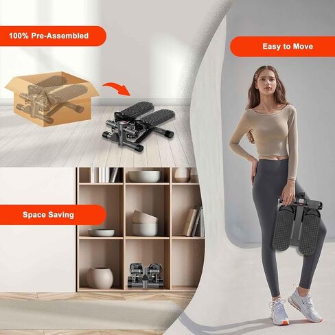 Steppers for Exercise at Home, Mini Stair Stepper Machine 350 lbs Weight Capacity with Resistance Bands in Kuwait