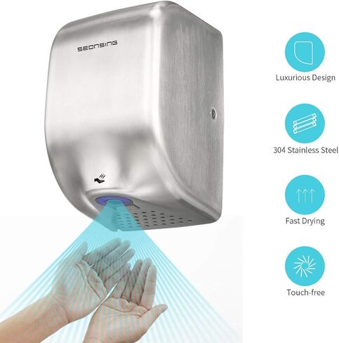 Automatic Commerical Hand Dryer, Heavy-Duty, Compact, High Speed (224 mph) for Restroom with Hygiene Filter, Industrial Hand Dryers, Low Noise … in Saudi Arabia