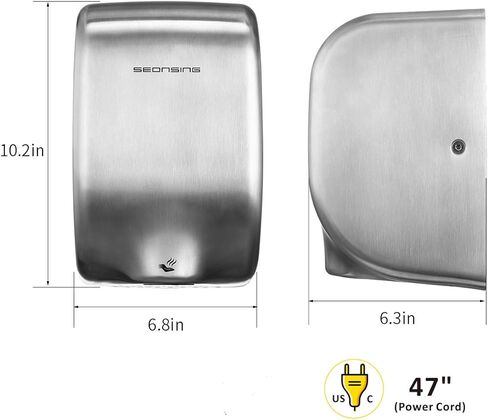 Automatic Commerical Hand Dryer, Heavy-Duty, Compact, High Speed (224 mph) for Restroom with Hygiene Filter, Industrial Hand Dryers, Low Noise … in Saudi Arabia
