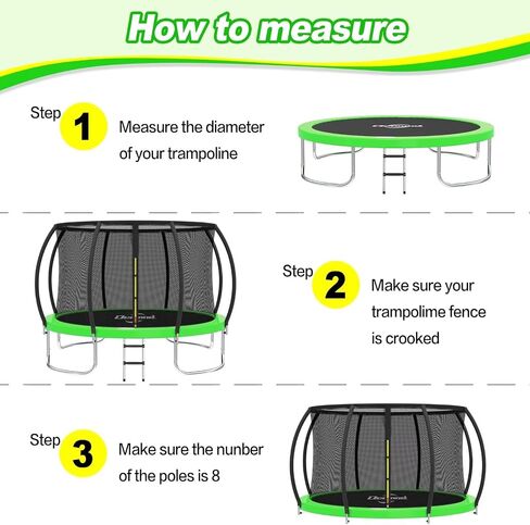Trampoline Replacement Safety Net for 12ft, 14ft, 8 Poles Arch Trampoline, Strong, Durable, Breathable and Weatherproof Trampoline enclosures with Double-Ended Zippers and Adjustable Straps (net only) in Saudi Arabia