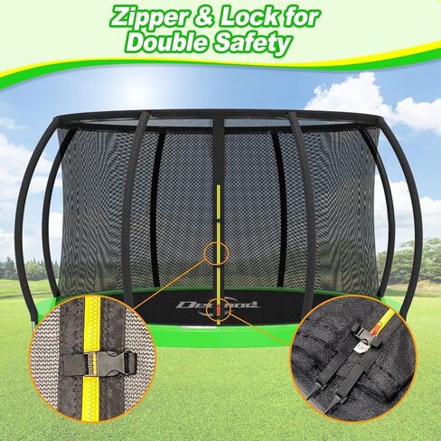 Trampoline Replacement Safety Net for 12ft, 14ft, 8 Poles Arch Trampoline, Strong, Durable, Breathable and Weatherproof Trampoline enclosures with Double-Ended Zippers and Adjustable Straps (net only) in Saudi Arabia