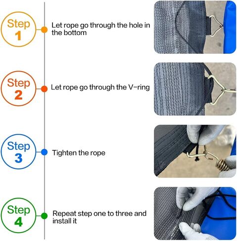 Trampoline Replacement Safety Net for 12ft, 14ft, 8 Poles Arch Trampoline, Strong, Durable, Breathable and Weatherproof Trampoline enclosures with Double-Ended Zippers and Adjustable Straps (net only) in Saudi Arabia