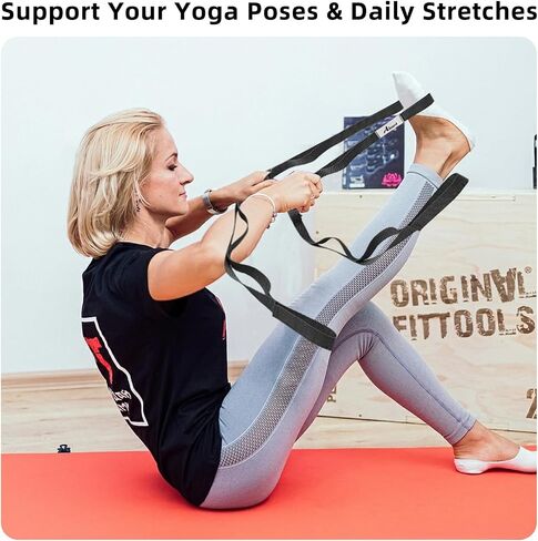 Stretching Strap Yoga Strap Physical Therapy for Home Workout, 10 Loops Yoga Straps for Stretching, Non-Elastic Stretch Strap for Pilates, Flexibility, Exercise, Stretch Band for Women & Men in Saudi Arabia