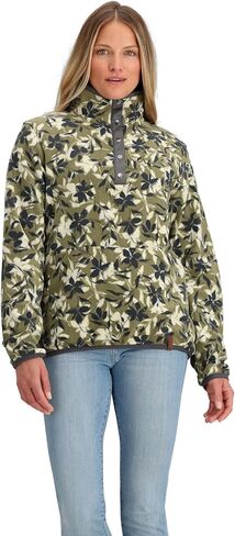 Obermeyer Boulder Fleece Women’s Top - Polyester Fabric - Double-sided Brushed Fleece - Handwarmer Pockets Fresh Sprigs MD One Size in Saudi Arabia