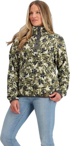 Obermeyer Boulder Fleece Women’s Top - Polyester Fabric - Double-sided Brushed Fleece - Handwarmer Pockets Fresh Sprigs MD One Size in Saudi Arabia