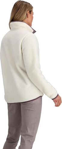 Obermeyer Boulder Fleece Women’s Top - Polyester Fabric - Double-sided Brushed Fleece - Handwarmer Pockets Salt LG One Size in Saudi Arabia