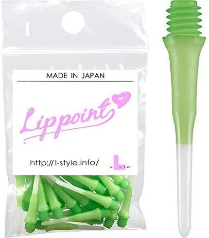 LSTYLE Dart Tips: Original Lippoint - Soft Tip Dart Points - 2BA Thread - Regular Length - 2 Tone Green 2 Pack in Kuwait