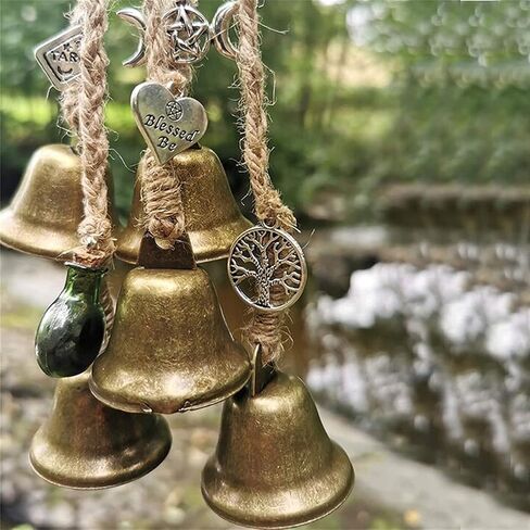 Witch Bells Home Decor, Witchy Room Decor, Door Protection Charm, Magick Witchcraft Supplies, Magic Home Protection Hanging Door Bell, Door Bells Protection CharmPorch, Garden, Window Decor in Saudi Arabia