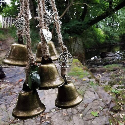 Witch Bells Home Decor, Witchy Room Decor, Door Protection Charm, Magick Witchcraft Supplies, Magic Home Protection Hanging Door Bell, Door Bells Protection CharmPorch, Garden, Window Decor in Saudi Arabia