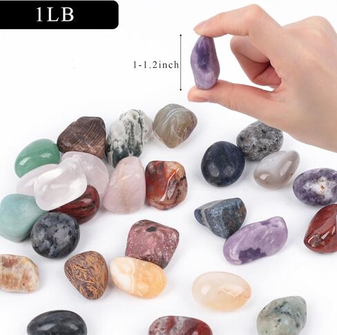 FUTUREPLUSX 1LB أحجار الكوارتز متنوعة، الصخور الطبيعية هبطت الأحجار الكريمة 1-1.2 بوصة رقائق هبطت لتزيين المنزل المزهريات ريكي التأمل in Kuwait