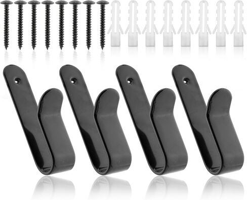 4pcs Horizontal Snowboard Wall Mount Clips, Snowboard Rack Storage Holder Metal, Snowboard Display Wall Mount for Room, Garage(Black) in Kuwait