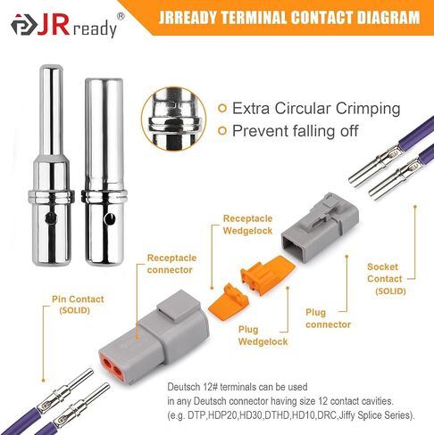 JRready Deutsch DTP Solid Contact Kit,ST6294-050 Turned Contacts Kit Electrical Connectors,50 Pairs Pin& Socket Barrel Style Contacts 12-16 AWG in Saudi Arabia
