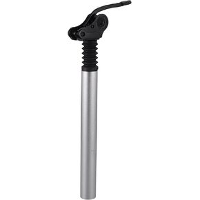 Bicycle Seat Post / Inner Adjustable Bike Seat Absorber Damper for MTB Mountain Bike / Durable Aluminum Alloy Iron 31.8x350mm / 1Pcs Silver Tone
