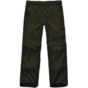 Boy's Convertible Cargo Pants,Kids' Casual Outdoor Quick Dry Waterproof Hiking Climbing Convertible Pant (9011#Army Green, L(US 12-14))