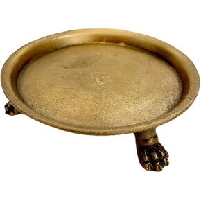 100% Solid Brass Clawfoot Dish - Pedestal Dish - Candle Dish - Candle Holder - Candle Stand - Jewelry Dish - Jewelry Holder - Perfect for Wax Candles, Jewelry, Rings, and Trinkets