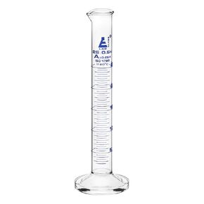EISCO Graduated Cylinder, 25ml - Class A Tolerance ±0.25ml - Round Base - Blue Graduations - Borosilicate 3.3 Glass