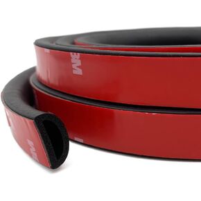 Foam Rubber Seal Strip, Self-Adhesive D Shape EPDM Rubber Weather Stripping for RV, Boat, Auto, Truck, Marine, Garage Doors/Window and More, W:1"; H:0.5",13Ft