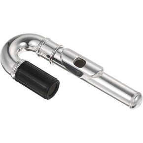 20mm Flute Curved Head Joint Mouthpiece Replacement Flute Repair Parts Woodwind Instrument Accessory Silver
