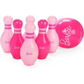 FUNBOY Barbie Inflatable Bowling Set for Kids and Adults with Large Ball and Six Bowling Pins Perfect for Backyard Parties