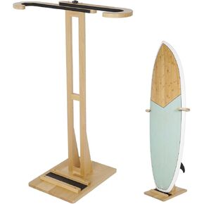 Surfboard Stand Racks, Sturdy Surfboard Racks Standing with Floor-standing Design,Stand Shortboard and Longboard Organizer, Beech Wood, 1PCS