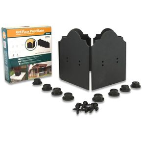 OZCO 56691 Laredo Sunset 8 in. x 8 in. Black Galvanized Steel Faux Post Base (1 kit per pack)